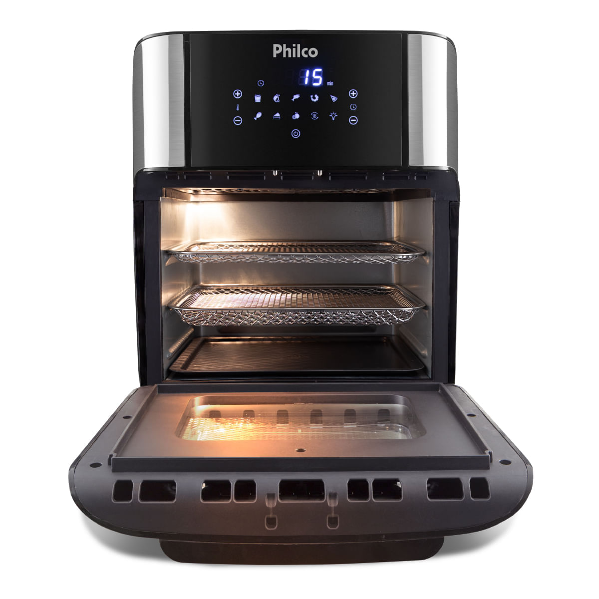 Fritadeira Elétrica Sem Óleo Philco Oven 12L PFR2200P Preto | Unilar ...