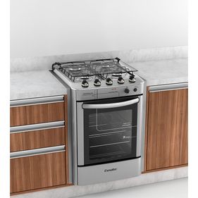 Fogão 4 Bocas Esmaltec Esmeralda Max Embutir Inox - Outlet