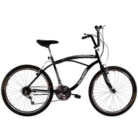 Bicicleta Dalannio Bike Aro 26 Beach Masculina 18 Velocidades Freio V-Brake7 7960 Preto - Outlet