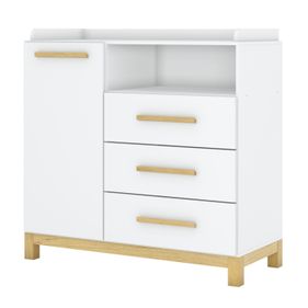 Cômoda Alegria Henn 3 Gavetas e 1 Porta com Nicho I719-05 Branco - Outlet