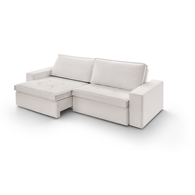 Sofá MH4185 236cm Herval 2 Assentos Retráteis com Encostos Reclináveis Linho Marrom Claro - Outlet