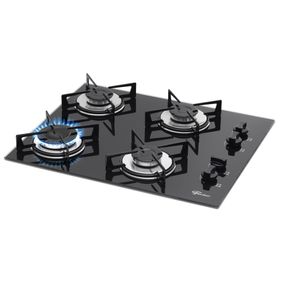 Cooktop à Gás Fischer 4 Bocas 1519-5713 Vidro Preto Bivolt
