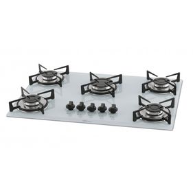 Cooktop à Gás Fischer 5 Bocas 1642-6986 Vidro Branco Bivolt