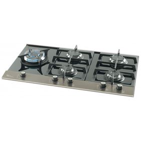 Cooktop à Gás Fischer 5 Bocas Platinium Tripla chama Trempe em Ferro Fundido 19784-23299 Vidro Preto Bivolt