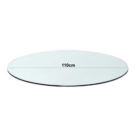 Vidro 6mm 110x110cm Redondo Lapidado Incolor