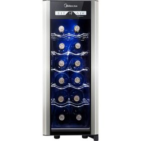 Adega Midea 12 Garrafas WBB122 Liva Preto/Prata 220V