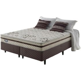 Conjunto Cama Box Queen New Power Plus Ecoflex 158x198x63cm Molas Ensacadas Individualmente