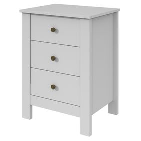 Mesa de Cabeceira Maggiore Lopas 3 Gavetas Branco