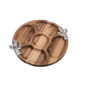Petisqueira Rojemac de Madeira 28x25x2cm Cactus - Outlet
