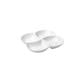 Petisqueira Rojemac de Porcelana c/ 4 Divisões Branco
