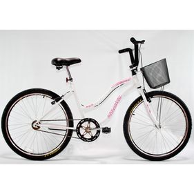 Bicicleta Dalannio Bike Aro 26 Beach com Cestinha Branco - Outlet