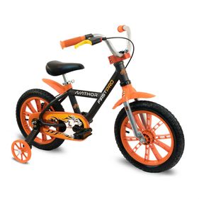 Bicicleta Nathor Aro 14 Masculina First Pro Freio Traseiro a Disco Preto/Laranja - Outlet