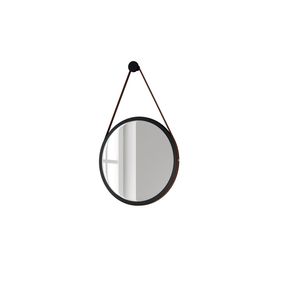 Espelho Decorativo com Alça HB Móveis Redondo 54cm Preto