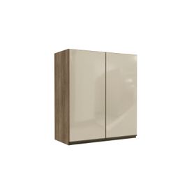 Armário Aéreo de Cozinha Maxx G765 Kappesberg 2 Portas com Vidro 80cm Nogal