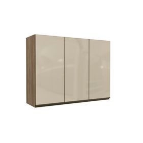 Armário Aéreo de Cozinha Maxx G767 Kappesberg 3 Portas com Vidro 120cm Nogal