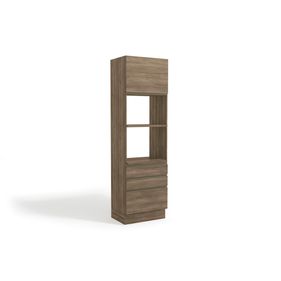 Armário para 2 Fornos Cozinha Maxx G750 Kappesberg 1 Porta 3 Gavetas 70cm Nogal