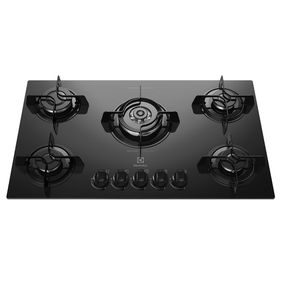 Cooktop à Gás Electrolux 5 Bocas Tripla Chama KE5TP Vidro Preto Bivolt