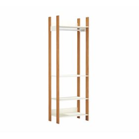 Módulo Closet Torre Dalla Costa 73cm com Cabideiro 100% MDF TW402 Off White/Freijó