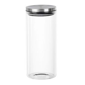 Porta Mantimentos Full-Fit de Vidro Borossilicato10x22cm com Tampa de Metal 1,4L - Outlet