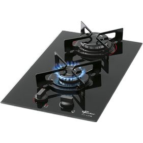 Cooktop à Gás Fischer 2 Bocas Fit Line 27185-60015 Vidro Preto Bivolt