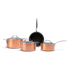 Jogo de Panelas Brinox Cooper 4 Peças com Fundo de Indução Cobre - Outlet