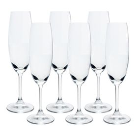 Jogo de 6 Taças de Champagne Full-Fit em Cristal Ecológico Bohemia 220ml