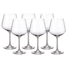 Jogo de 6 Taças Full-Fit de Vinho Burgundy em Cristal Bohemia 600ml