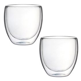 Jogo de 2 Copos Full-Fit Parede Duplo em Vidro Borossilicato 240ml - Outlet