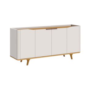 Balcão Buffet Imcal Arc 160 4 Portas Bater Off White/Natural