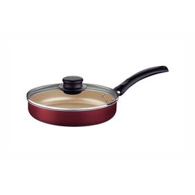 Frigideira Reta c/ Tampa Tramontina Turim 22cm Vermelho - Outlet