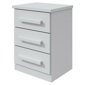 Mesa de Cabeceira Baião Plus Lopas 3 Gavetas Branco