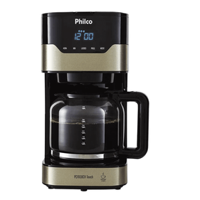 Cafeteira Elétrica Philco PCFD38 Painel Digital Touch com Timer Champanhe/Preto 220V