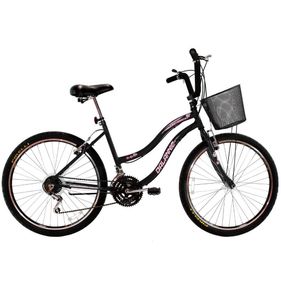 Bicicleta Dalannio Bike Aro 26 18 Velocidades com Cestinha Preto - Outlet