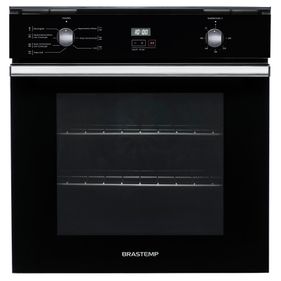 Forno de Embutir Elétrico Brastemp 84L BOC84AE Convecção Grill Timer Touch Preto 220V