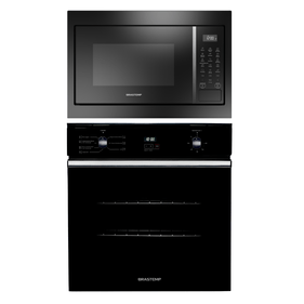 Kit Brastemp de Embutir Forno Elétrico 84 Litros BOC84AE+Micro-ondas 32 Litros BM146AE Preto 220V