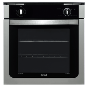 Forno de Embutir à Gás Consul 84L COA84BR com Grill e Timer Autodesligamento Inox/Preto 220V - Outlet