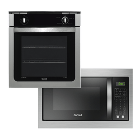 Kit Consul de Embutir Forno à Gás 84 Litros COA84BR+Micro-ondas 32 Litros CM146AE Inox/Preto 220V