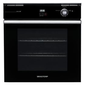 Forno de Embutir a Gás Brastemp 78L BOA84AE com Grill Timer Touch Preto 220V