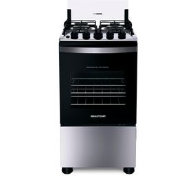 Fogão 4 Bocas Brastemp BFO4NBR Piso Duas Prateleiras com Alturas Ajustáveis Inox Bivolt