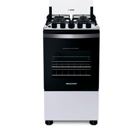 Fogão 4 Bocas Brastemp BFO4NBB Piso Duas Prateleiras com Alturas Ajustáveis Branco Bivolt
