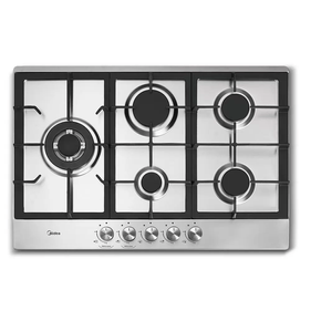 Cooktop à Gás Midea 5 Bocas CYA5B Tripla Chama Mesa Inox Bivolt