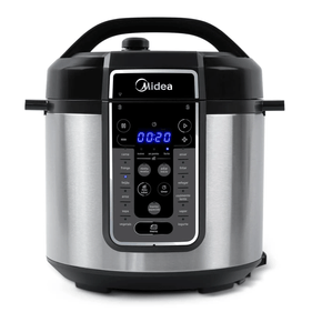 Panela de Pressão Elétrica Midea 6L Digital MasterSteam PPG70S2 Inox/Preto 220V