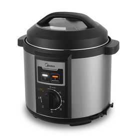 Panela de Pressão Elétrica Midea 6L Mecânica Practia PPB72 Inox/Preto 220V