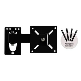 Suporte de Parede Articulado Brasforma BRA3.0 para TVs de 10 a 56" LCD, LED, Plasma e 3D Preto
