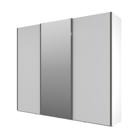 Roupeiro Veneto 274cm Mambel 100% MDF 3 Portas Correr com Espelho Branco