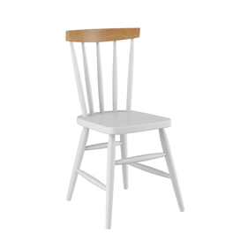 Cadeira Piratini Údine com Encosto Ripado Madeira 280BN Branco/Natural - Outlet