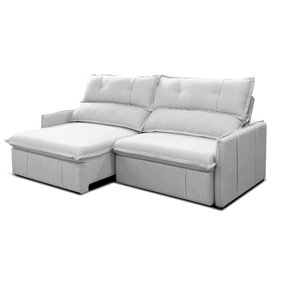 Sofá Moana 220cm Matielo 2 Assentos Retráteis Encostos Reclináveis Linho Cinza - Outlet