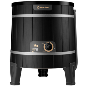 Lavadora de Roupas Wanke Tradicional 5Kg Madeira Com Fibra Black III Preto 220V