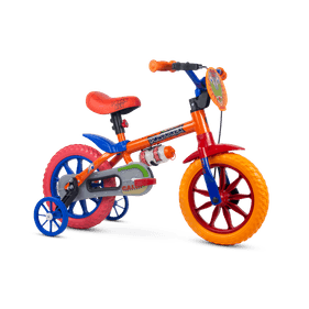Bicicleta Caloi Aro 12 Masculina Power Rex Laranja/Vermelho