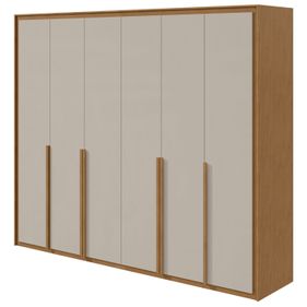 Roupeiro Imperatore Lopas 274cm 100% MDF 6 Portas Amêndoa Clean/Off White